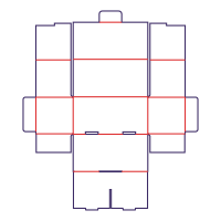 Pudełko 2 komory - rozkrój